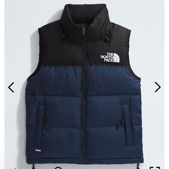 NWT XS The North Face Retro Nuptse 700 Puffer Vest - Summit Navy Blue and Black - Picture 3 of 16